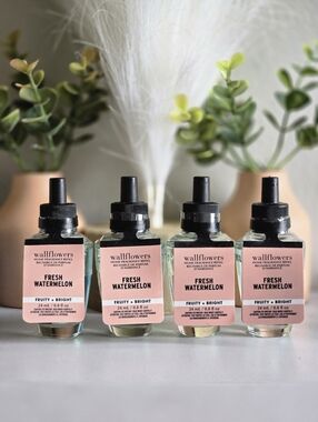 4 Fresh Watermelon Wallflower Refill Bulbs by Bath and Body Works